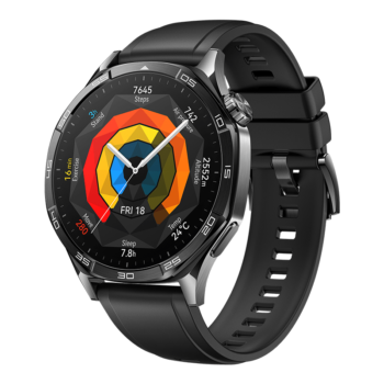HUAWEI Watch GT 5 46mm Black stainless steel frame with Black Fluoroelastomer Strap