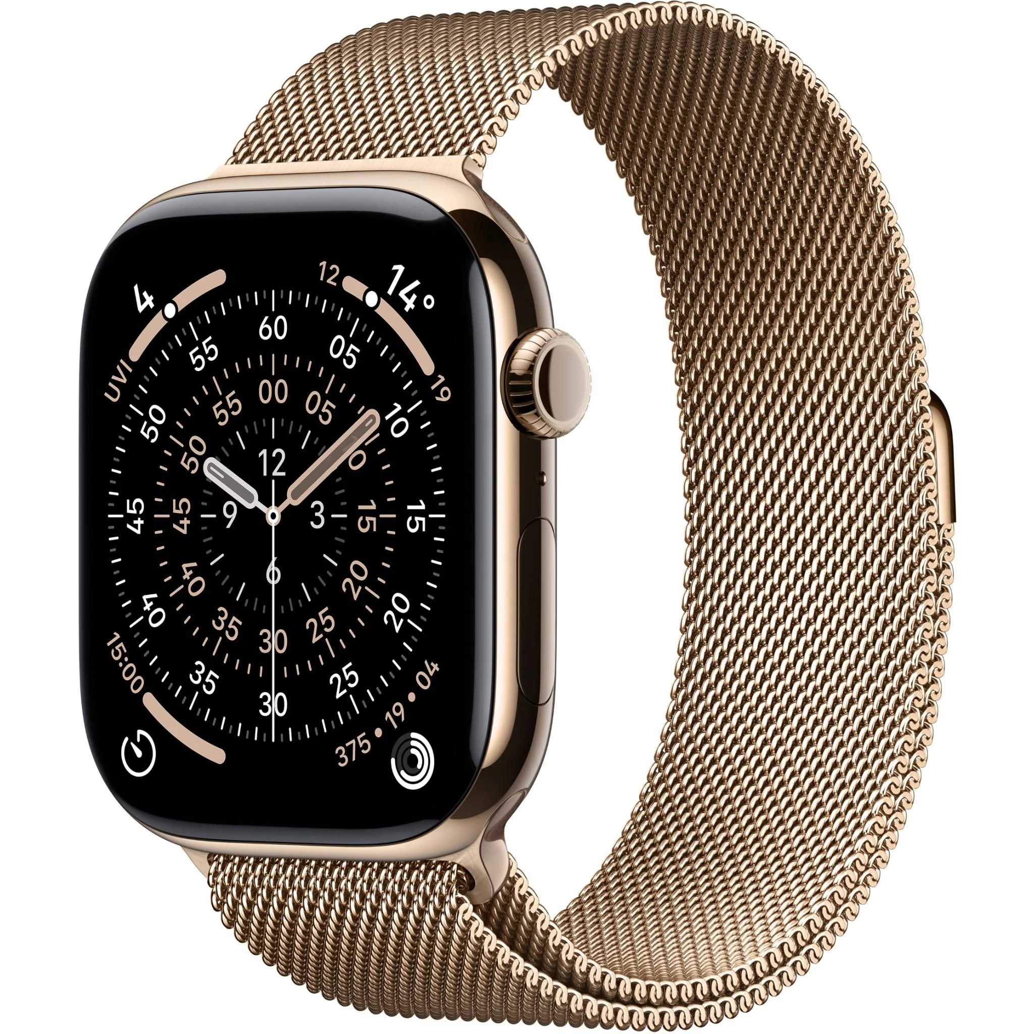 Apple-Watch-Series-11-titanium-46mm-Gold-Milanese-cellmart Apple Watch Series 11 titanium 46mm Gold Milanese cellmart Apple Watch Series 11 Gold Titanium Case 46MM GPS + Cellular with Gold Milanese Loop