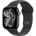 Apple Watch Series 11 GPS 46MM Jet Black Aluminum Case with Black Sport Band