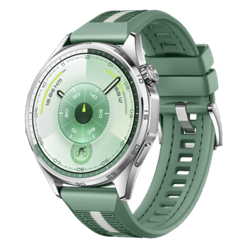 HUAWEI Watch GT 6 46mm stainless steel frame with Green Composite Woven Strap