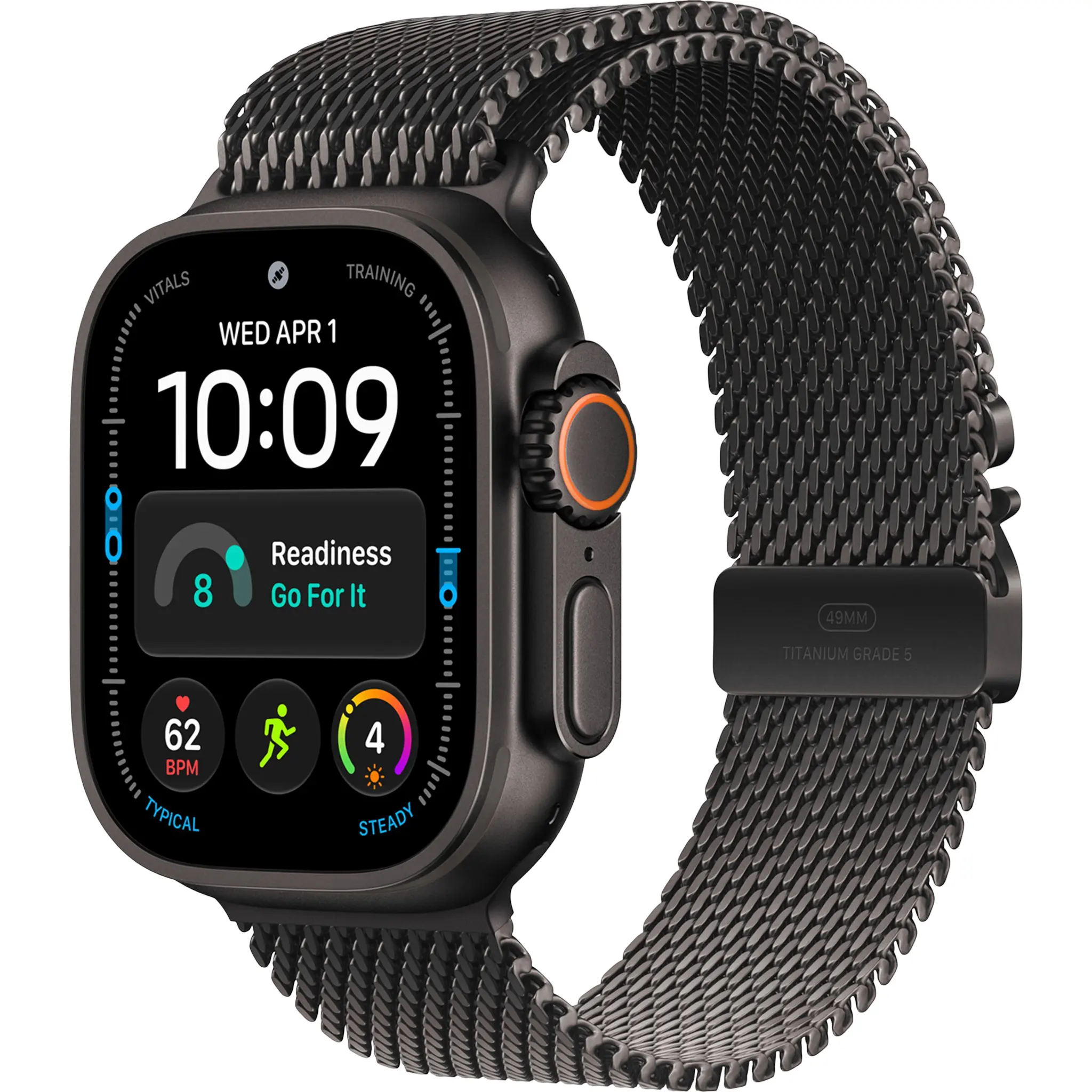 apple-watch-ultra-4-black-case-black-milanese-cellmart apple watch ultra 4 black case black milanese cellmart Apple Watch Ultra 4 49MM Black Titanium Case GPS + CELLULAR with Black Titanium Milanese Loop