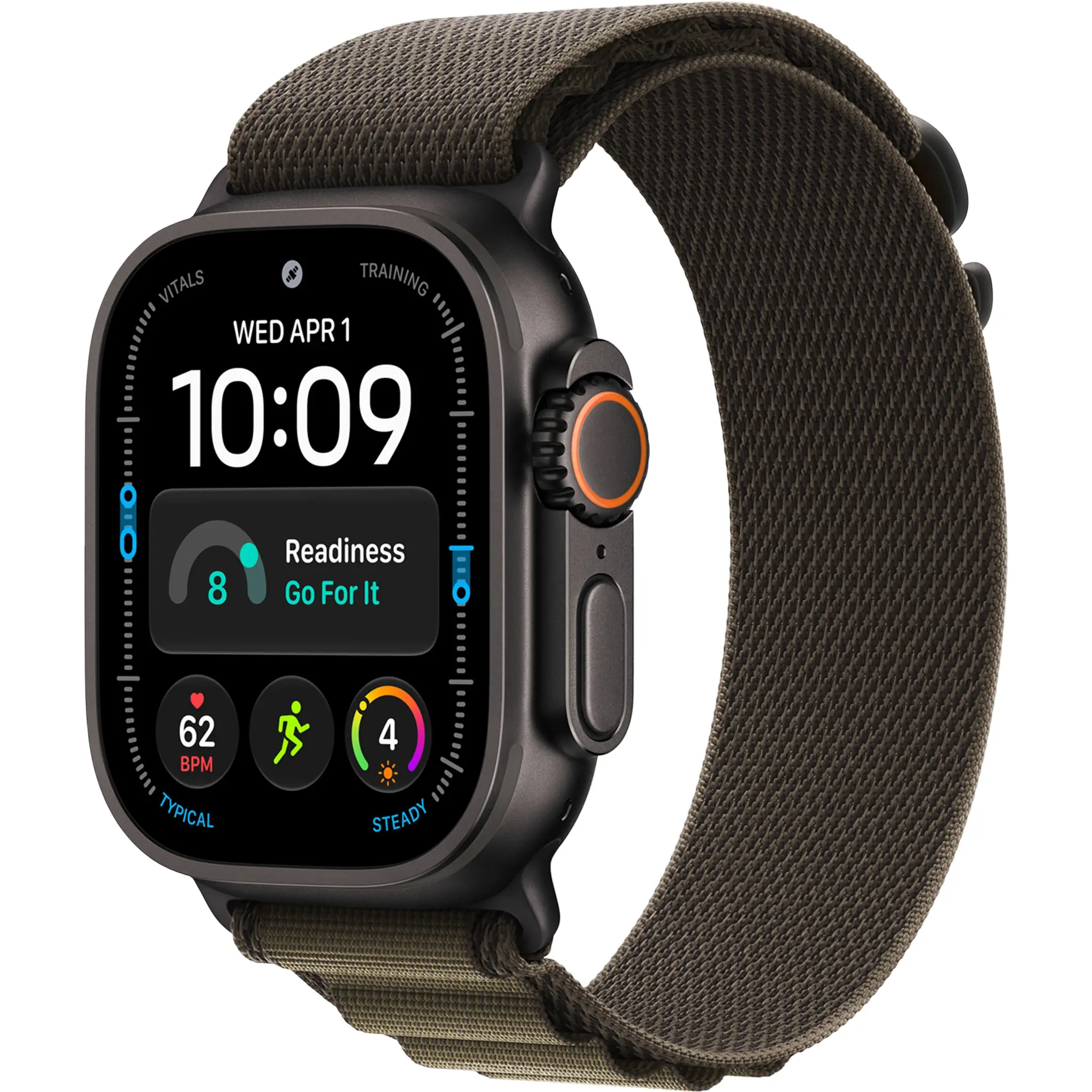 apple-watch-ultra-4-black-case-olive-alpine-cellmart apple watch ultra 4 black case olive alpine cellmart Apple Watch Ultra 4 49mm Black Titanium Case GPS + Cellular with Alpine Loop