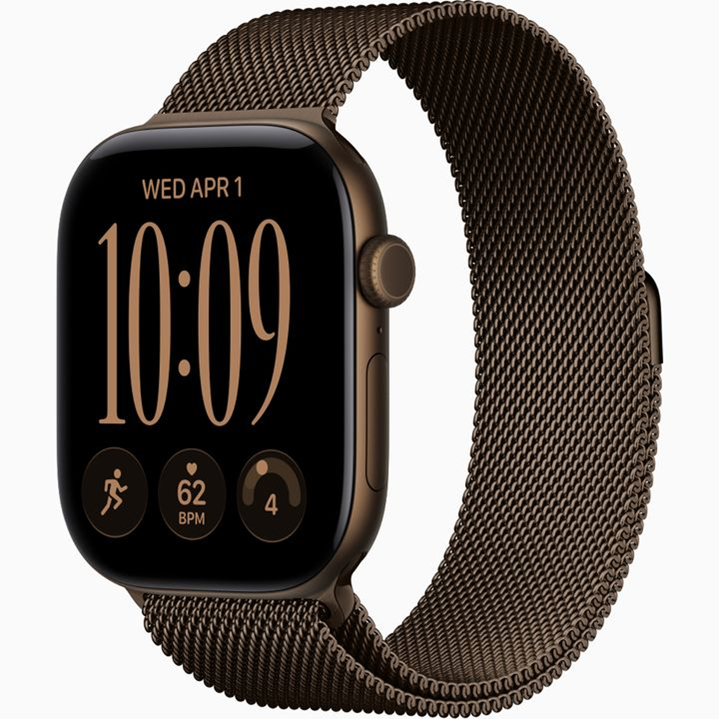 apple-watch-series-12-46mm-dark-bronze-milanese-cellmart apple watch series 12 46mm dark bronze milanese cellmart Apple Watch Series 12 GPS 46MM Dark Bronze Aluminum Case with Dark Bronze Milanese Loop